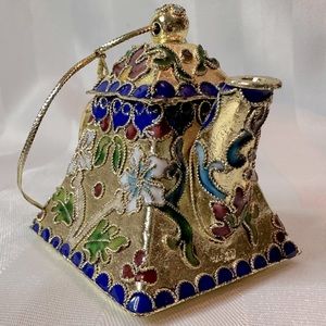 Miniature Cloisonné Teapot Ornament
